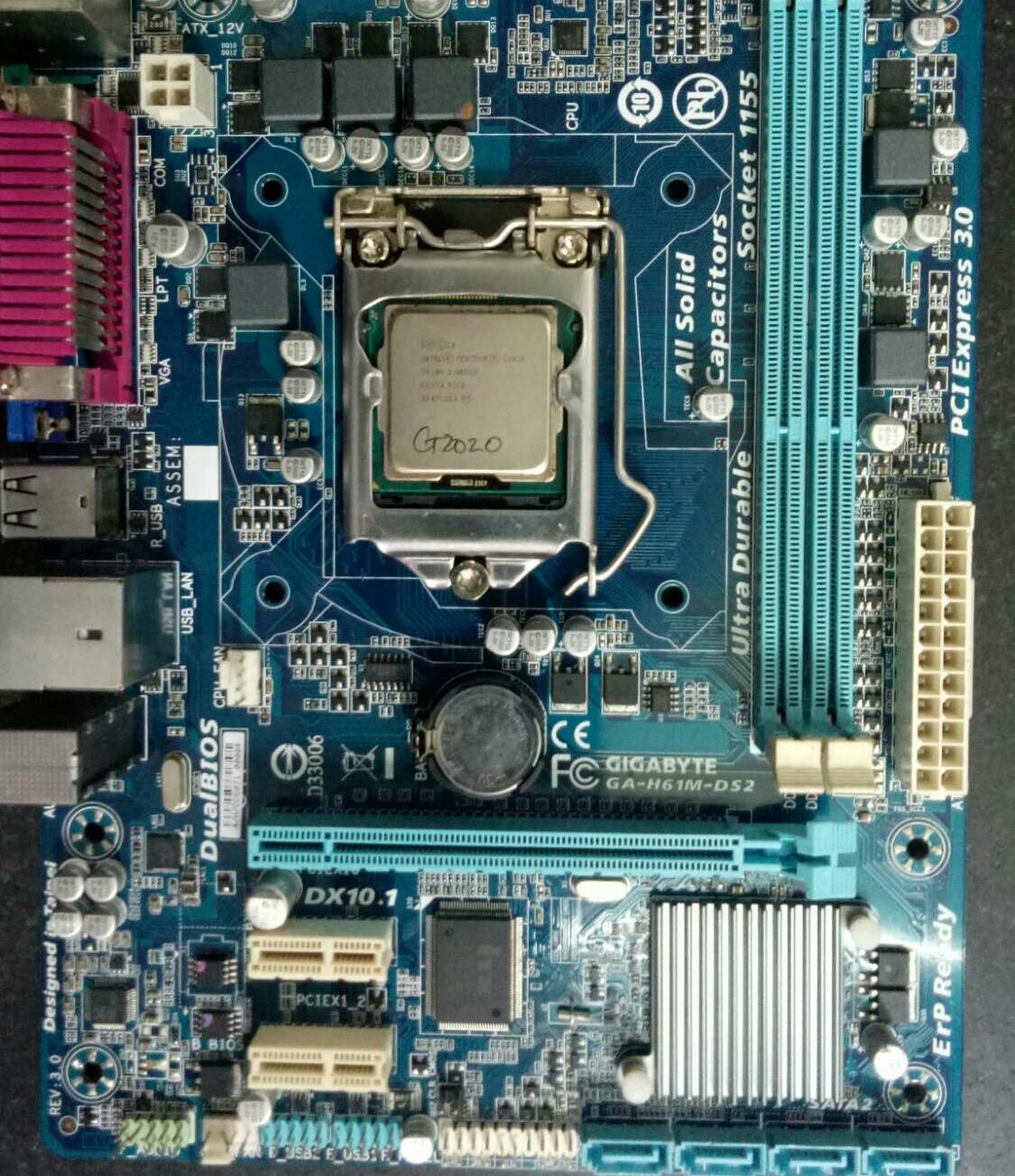 Combo main gigabyte H61 + chip G2020