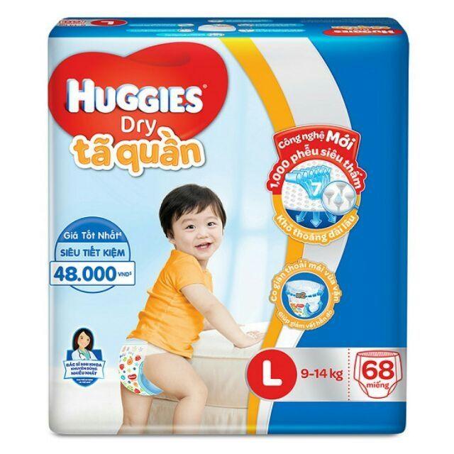 [TPHCM] TẢ QUẦN HUGGIES L68 MIẾNG TẶNG 8 MIẾNG  MẪU MỚI NHẤT