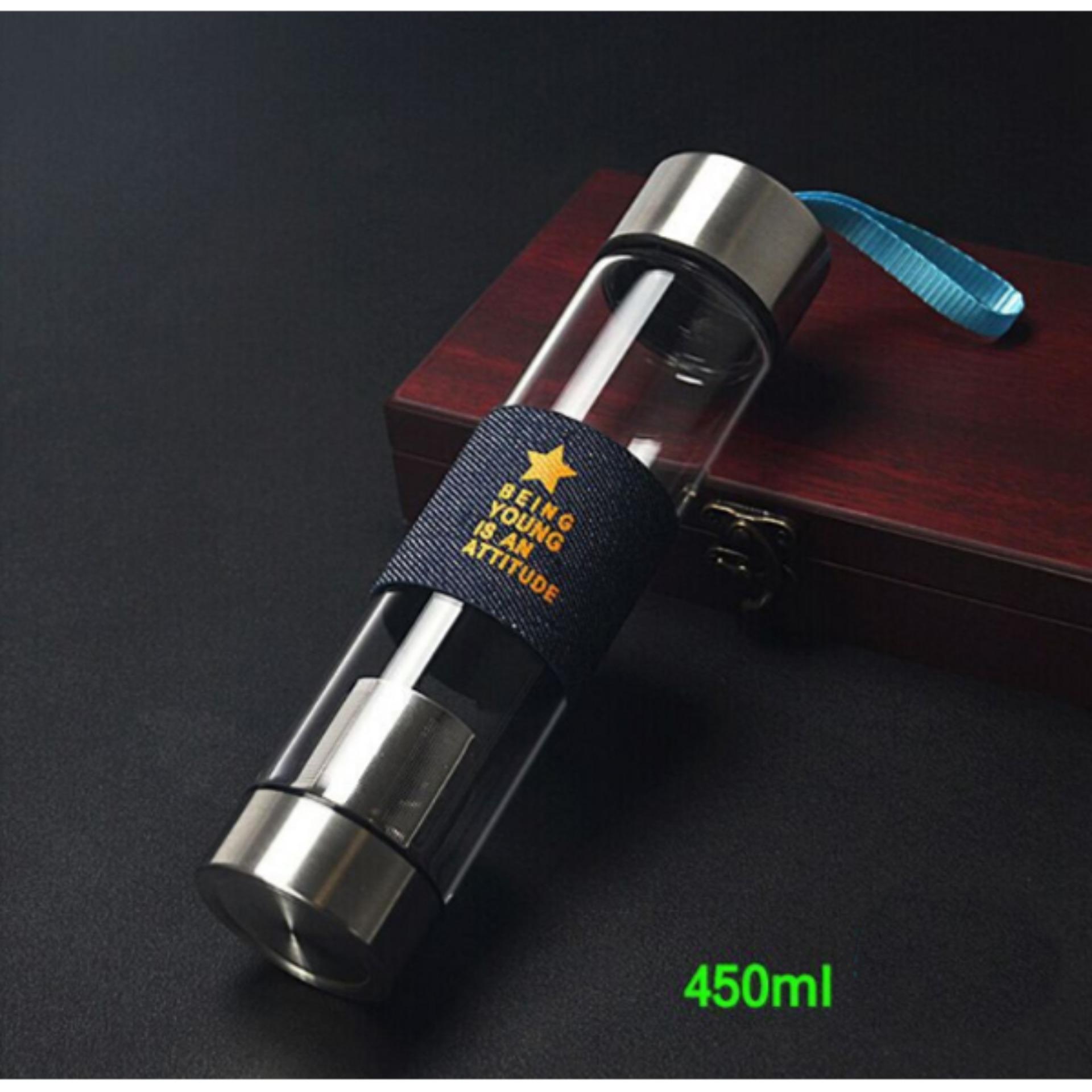[HCM]Bình nước thủy tinh VN cao cấp màu hồng