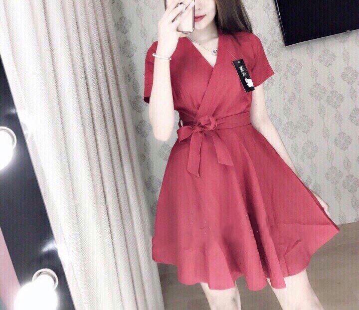 Đầm dự tiệc dáng xòe cổ tim đẹp lộng lẫy ( Đỏ - Xanh - Cam )
