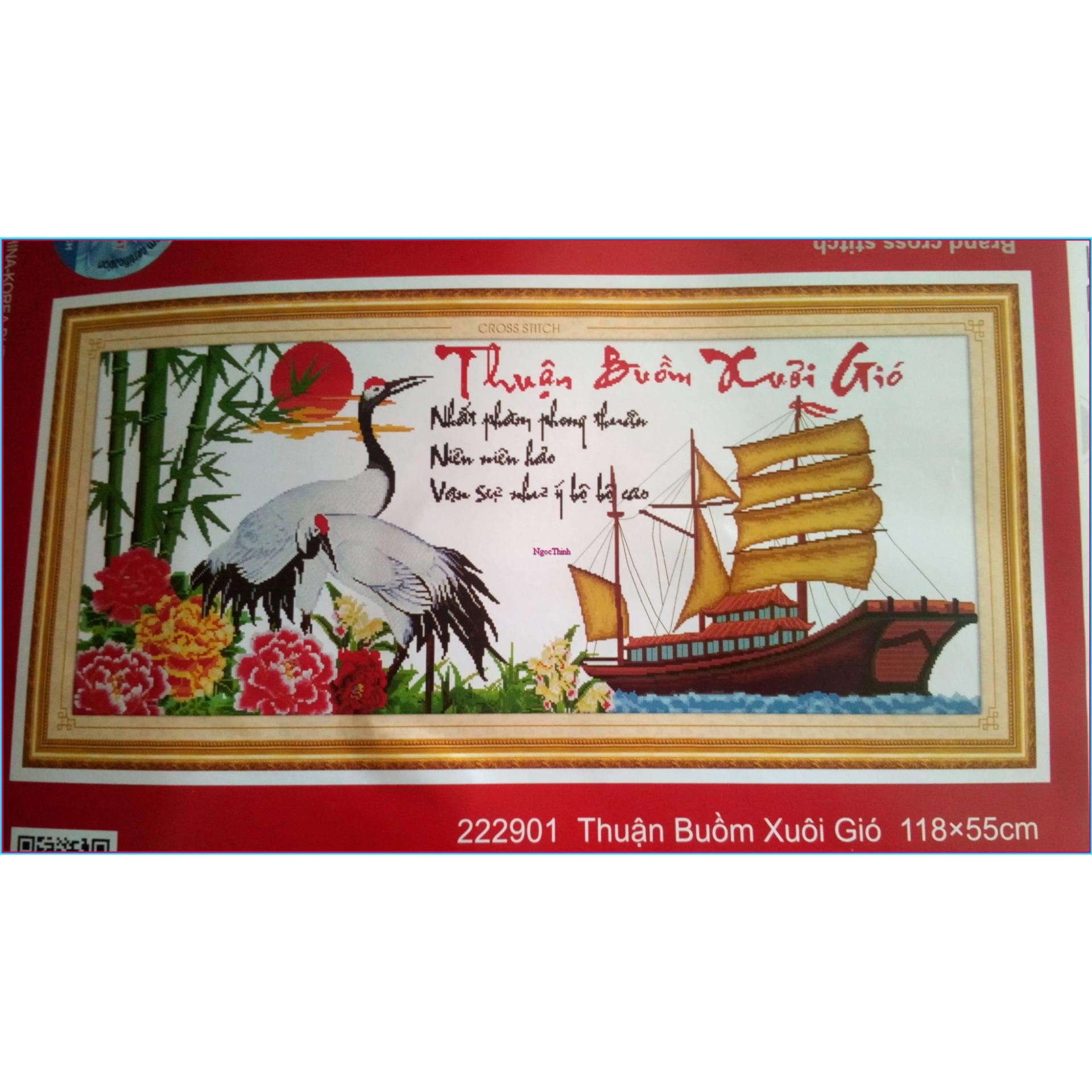 Tranh thêu chữ thập thuận buồm xuôi gió DLH-222901-Siêu thị tranh thêu