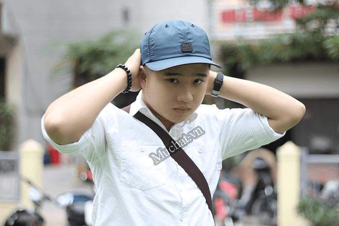 NÓN KẾT VẢI DÙ , VIỀN DA - DÁNG SƠN (ĐEN)