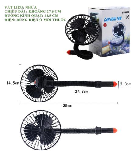 QUẠT MINI TRÊN XE Ô TÔ MJ-40K
