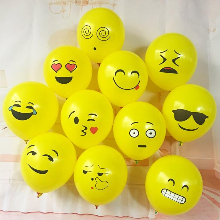 [FREESHIP MAX 15K][HCM] Bộ 100 bong bóng mặt cười (nhiều mẫu, màu vàng)
