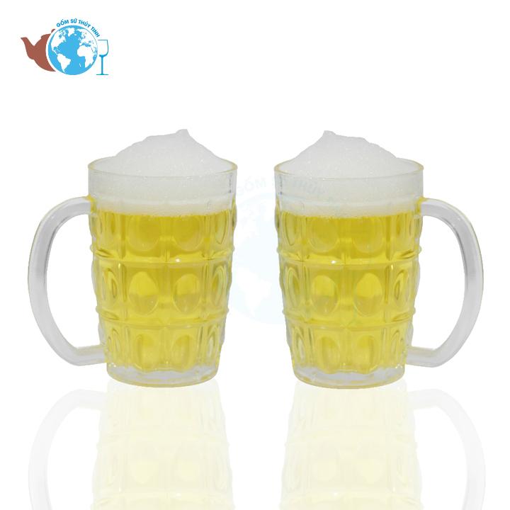 [HCM]6 cái ly thủy tinh có quai uống bia (cafe) 375ml - 316TVP VIỆT NAM