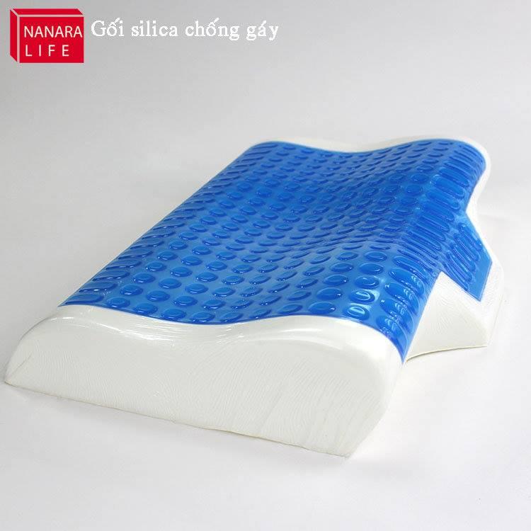 Gối Silica Nanara Life - Nhật Bản chống thoái hóa đỡ gáy 55x41x12cm (Xanh da trời)