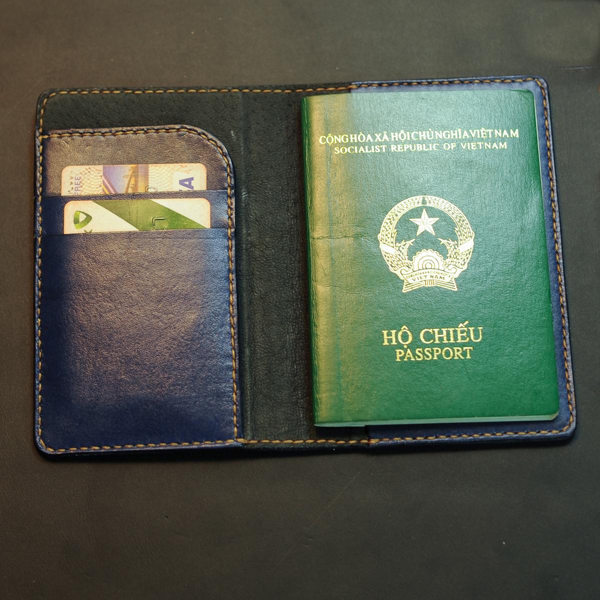 Bìa bọc passport - đồ da handmade - bìa sổ mino crafts vi480