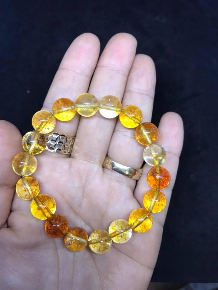 VÒNG TAY THẠCH ANH ƯU LINH VÀNG 10LY ( TẶNG THÊM DÂY AVF HẠT THAY THẾ )
