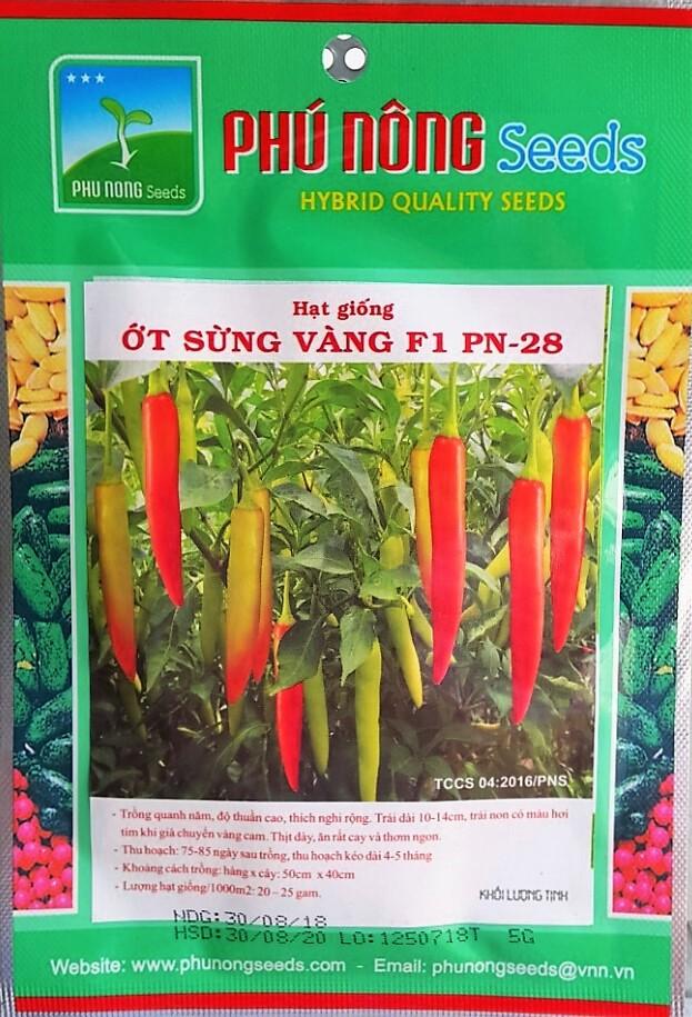 [HCM]Hạt giống ớt sừng vàng F1 (Châu phi) PN-27-gói 5g