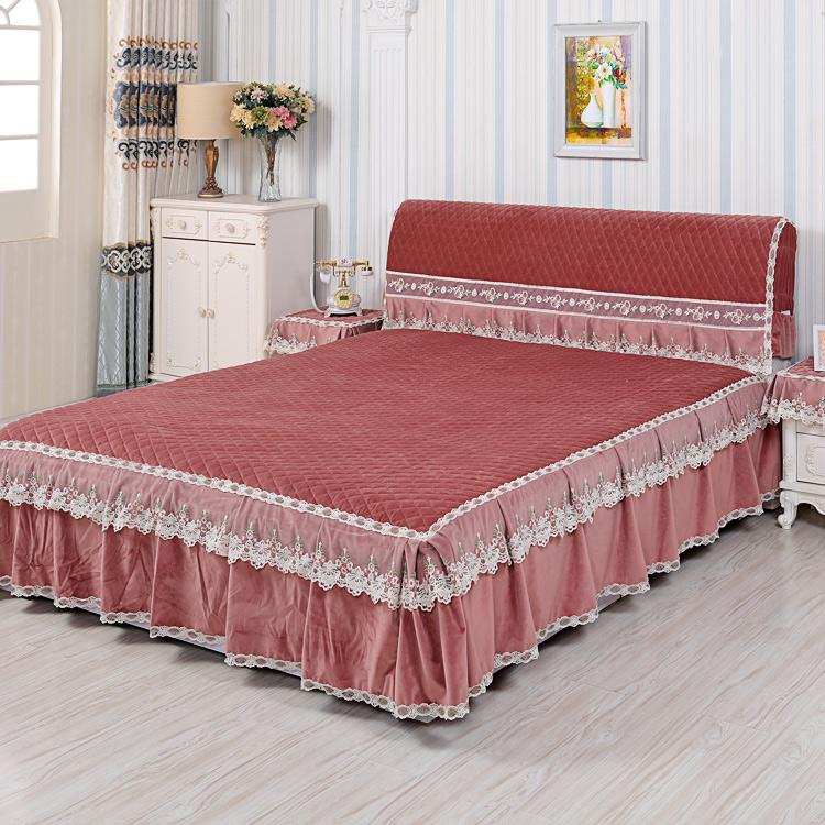 M1 Flannel Bọc Toàn Bộ Vỏ Bọc Đầu Giường Giường Da Bộ Gối Tựa Lưng