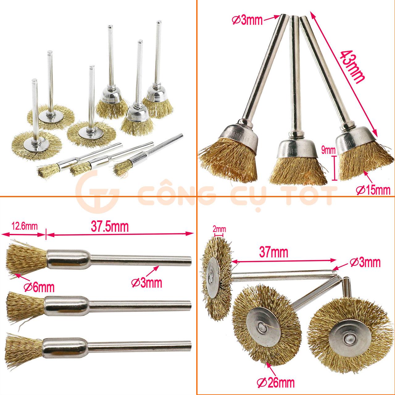 Bộ 9 chổi đánh rỉ - chổi đánh gỉ 9 món