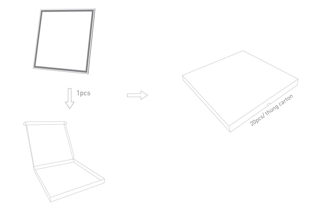 Đèn LED Panel Slim 600x600 MPL051-036WS658LB6/MPL051-036WS408LB6/MPL051-036WS278LB6