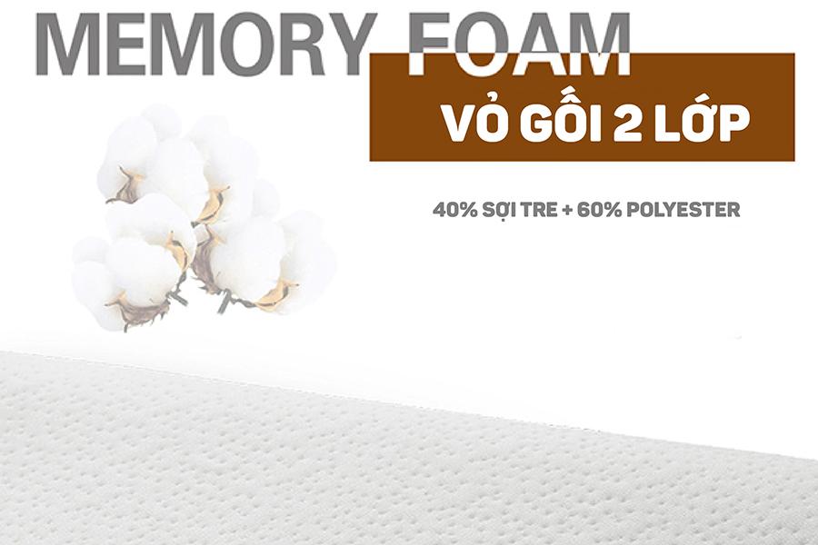 Gối Mềm HR Foam Có Lõm Lock&Lock HLW115 (51 x 32 cm) – Trắng