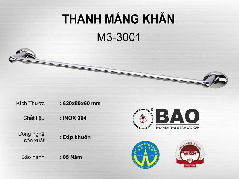 Thanh vắt khăn BAO M3-3001 (INOX 304)