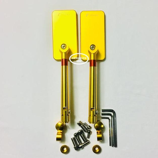 Kính chiếu hậu xe máy kiểu iphone (màu Vàng) 1 cặp