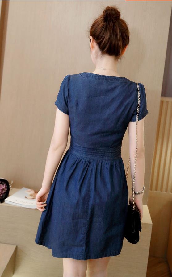 Đầm Jeans Eo Xếp Ly Sành Điệu D676