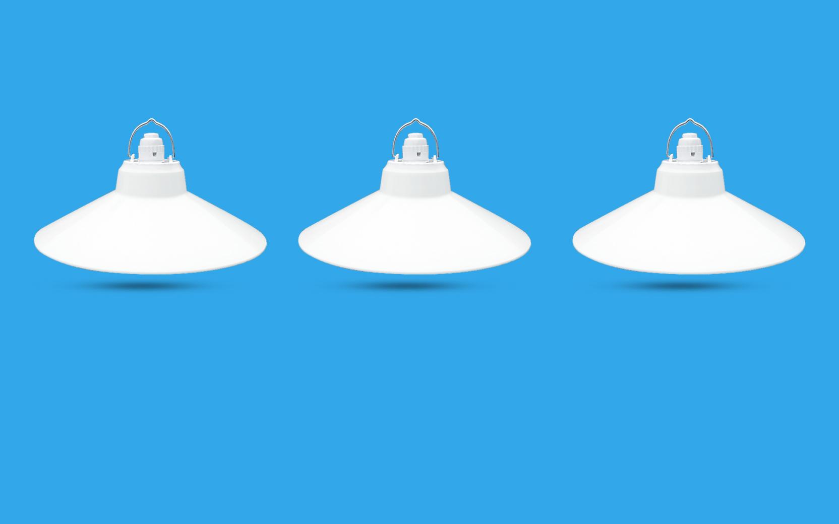 3 Bộ Chao đèn Chóa đèn nhựa trắng ngoài trời 25cm và đui E27 Kín nước