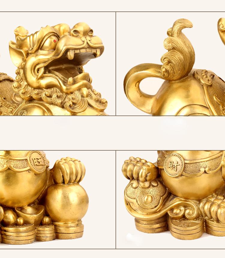 Tượng Kỳ lân tiền vàng bằng đồng thau