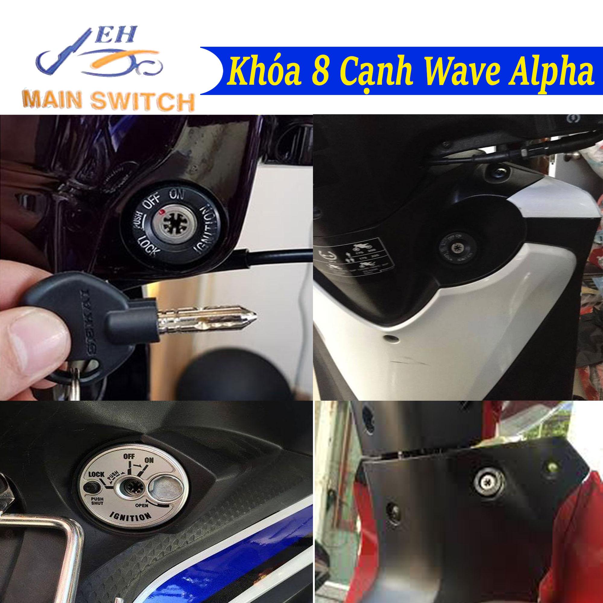 [HCM]Ổ Khóa Chống Trộm 8 Cạnh Xe Honda Wave Alpha