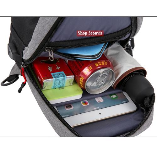 [HCM]Balo đeo chéo KY-Z có cổng sạc USB