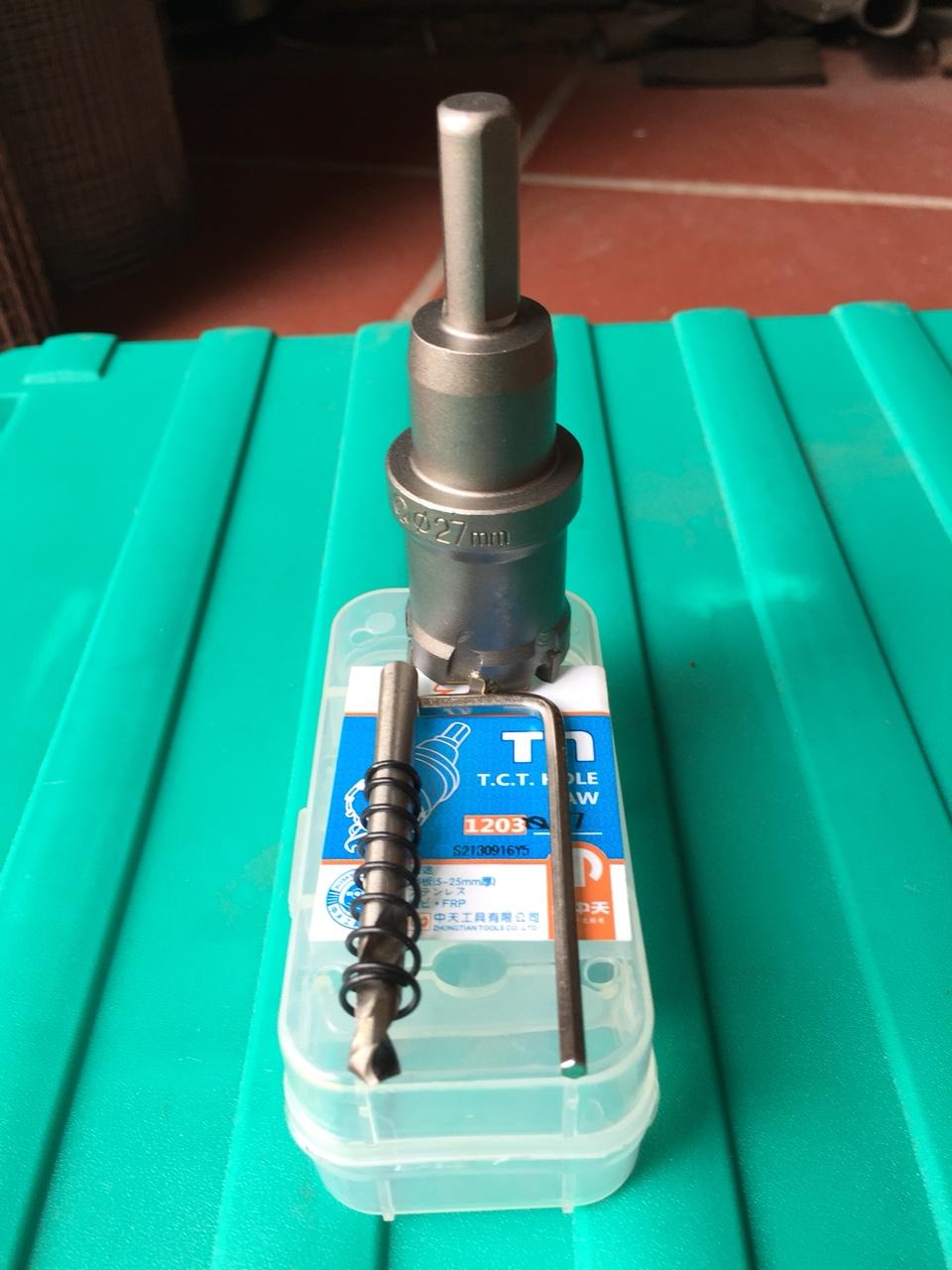 Mũi khoét inox, mũi khoét inox phi 27 siêu bền, mũi khoét