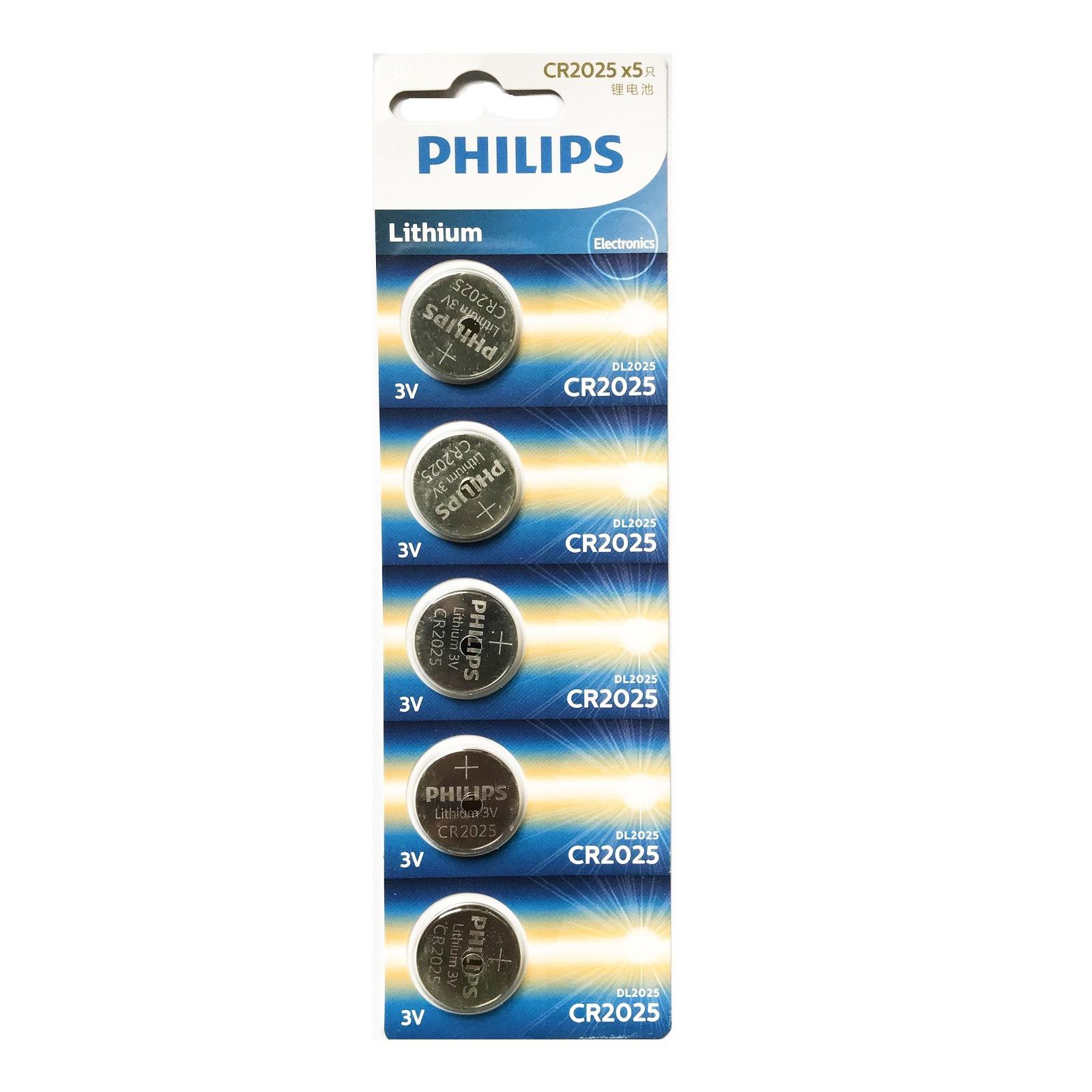Bộ 5 Vỉ pin Philips  Minicell CR2025 3V (Trắng )