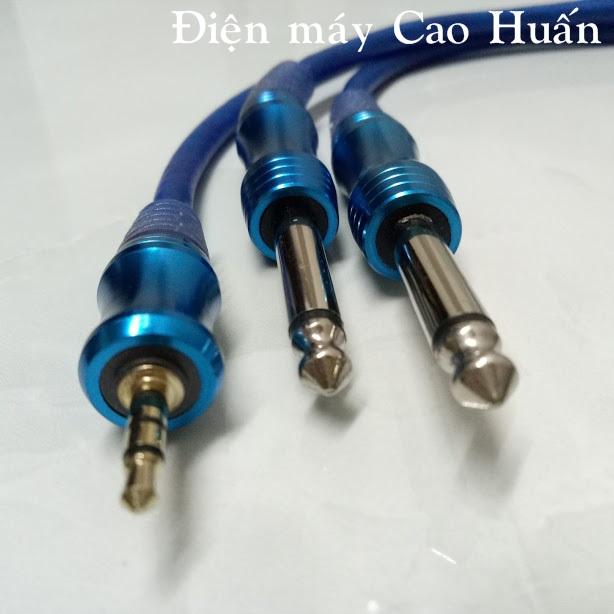 Dây jack 3.5mm ra 2 đầu 6.5mm dài 1m
