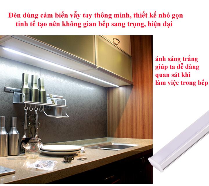 Đèn chiếu sáng tủ bếp, bật/ tắt đèn bằng cảm ứng vẫy tay, dài 60cm/ 11W