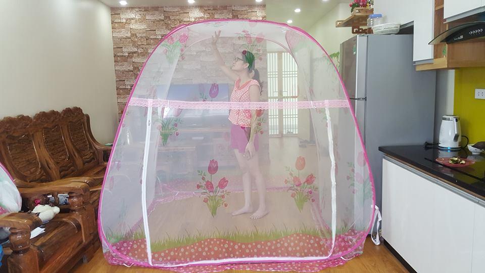 Mùng chụp tự bung Linh Nga loại 1m6x2m đỉnh rộng - Hàng Việt Nam chất lượng cao