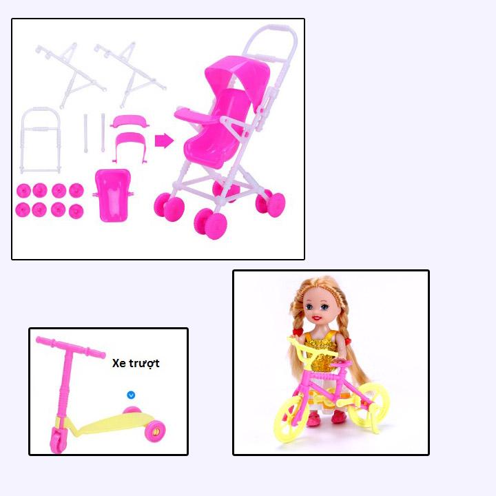 Set Bộ Phụ Kiện Búp Bê 113 Chi Tiết + (Tặng Kèm Búp Bê Chibi + 1 Búp Bê 12 Khớp 30cm)