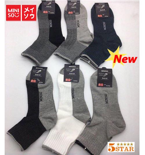 Combo 10 đôi tất vớ cổ trung nam Miniso Nhật cao cấp