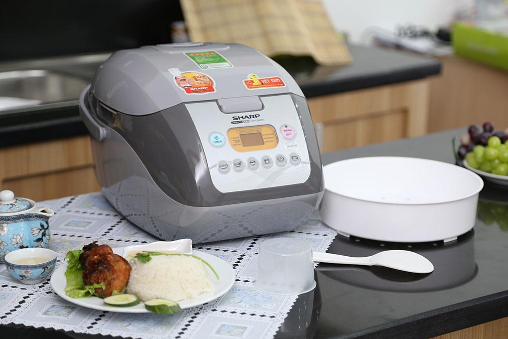 Nồi điện tử Sharp KS-COM19V 1.8L (Trắng/Xám)
