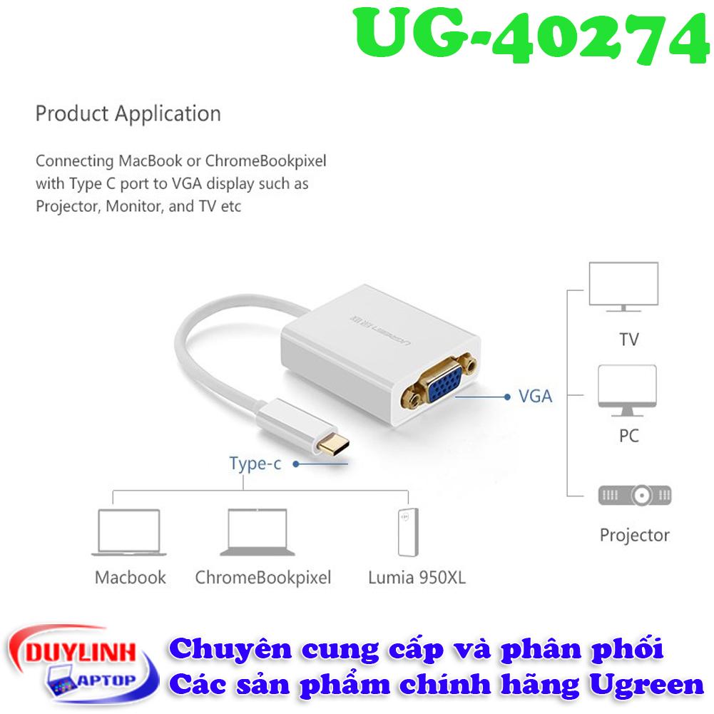 Cáp USB Type C to VGA Ugreen 40274
