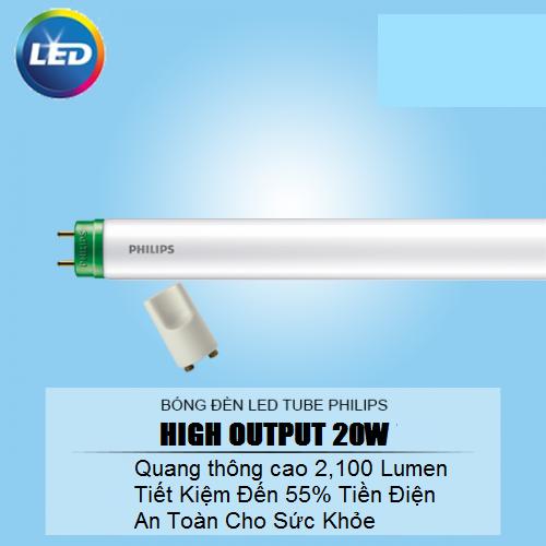 Bộ 20 Bóng đèn Siêu sáng LedTube EcoFit HO Philips 20W 1M2 (Trắng/vàng)