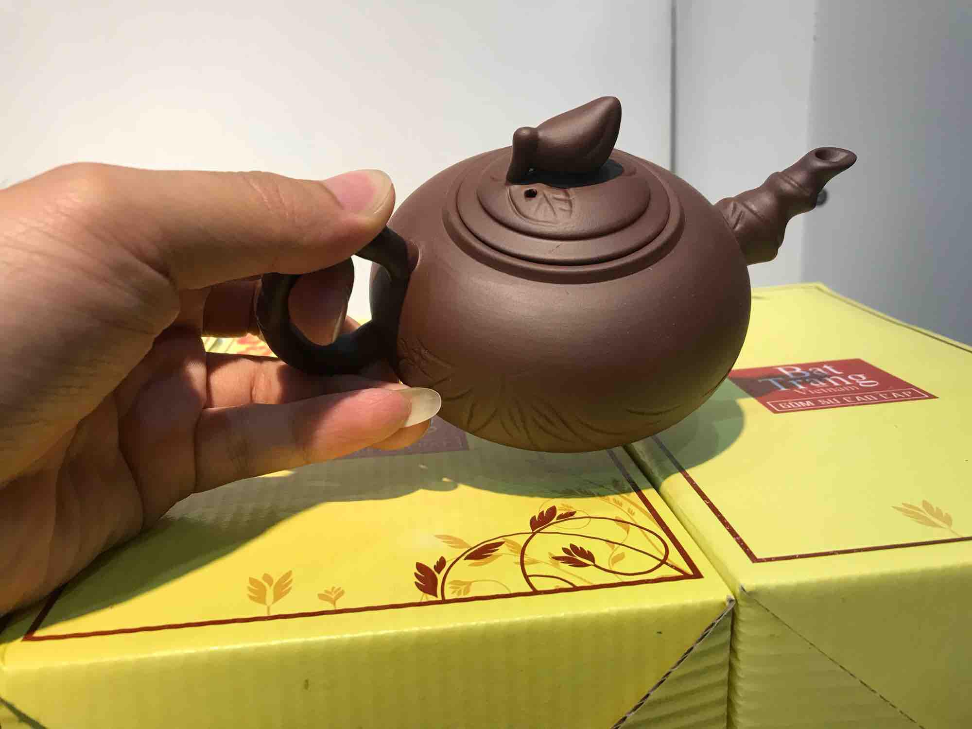 Bộ ấm chén Bát Tràng  tử sa ( khay )