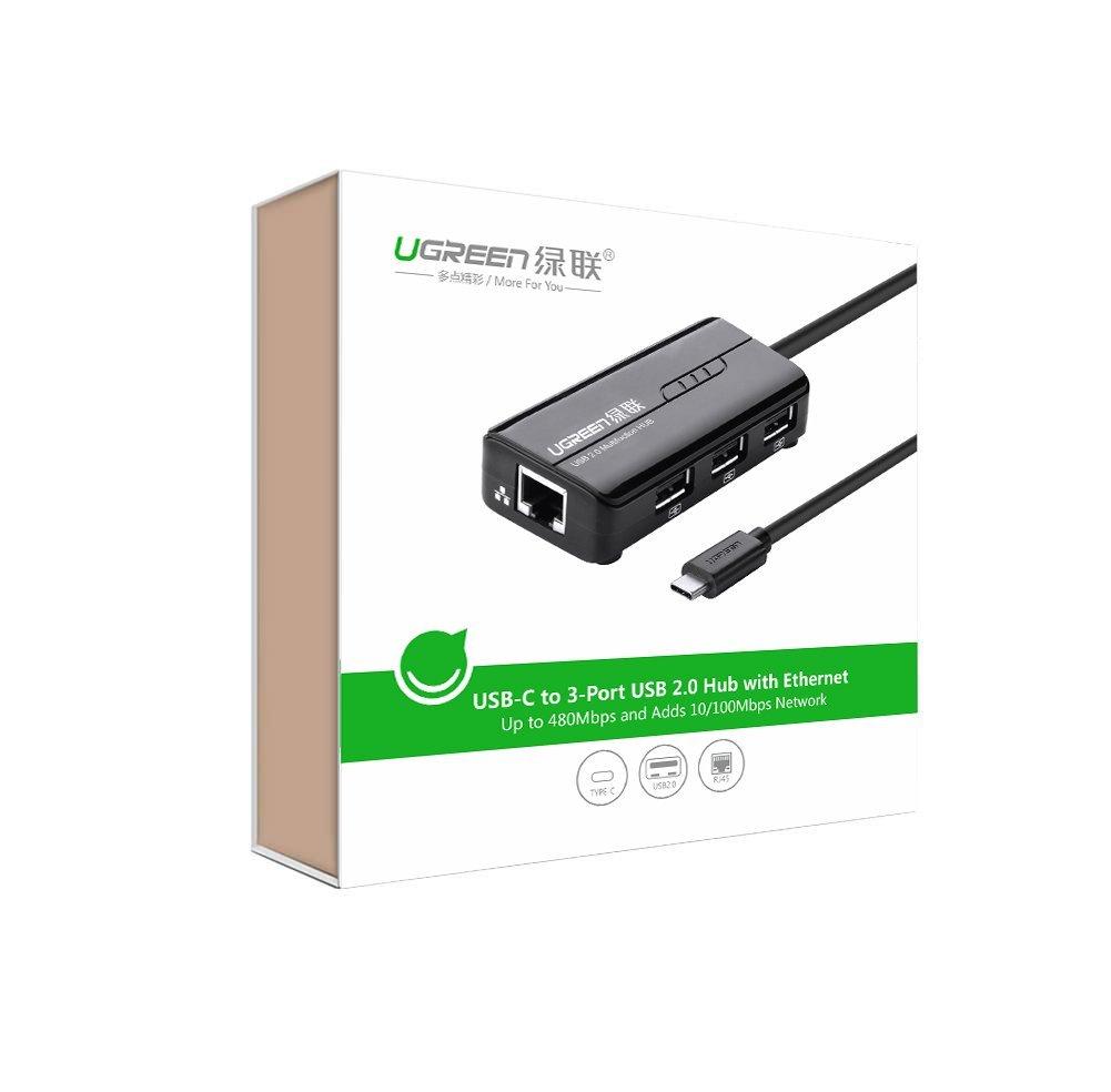 Cáp USB 3.1 Type C to Lan và 3 cổng USB 2.0 Ugreen UG-30289