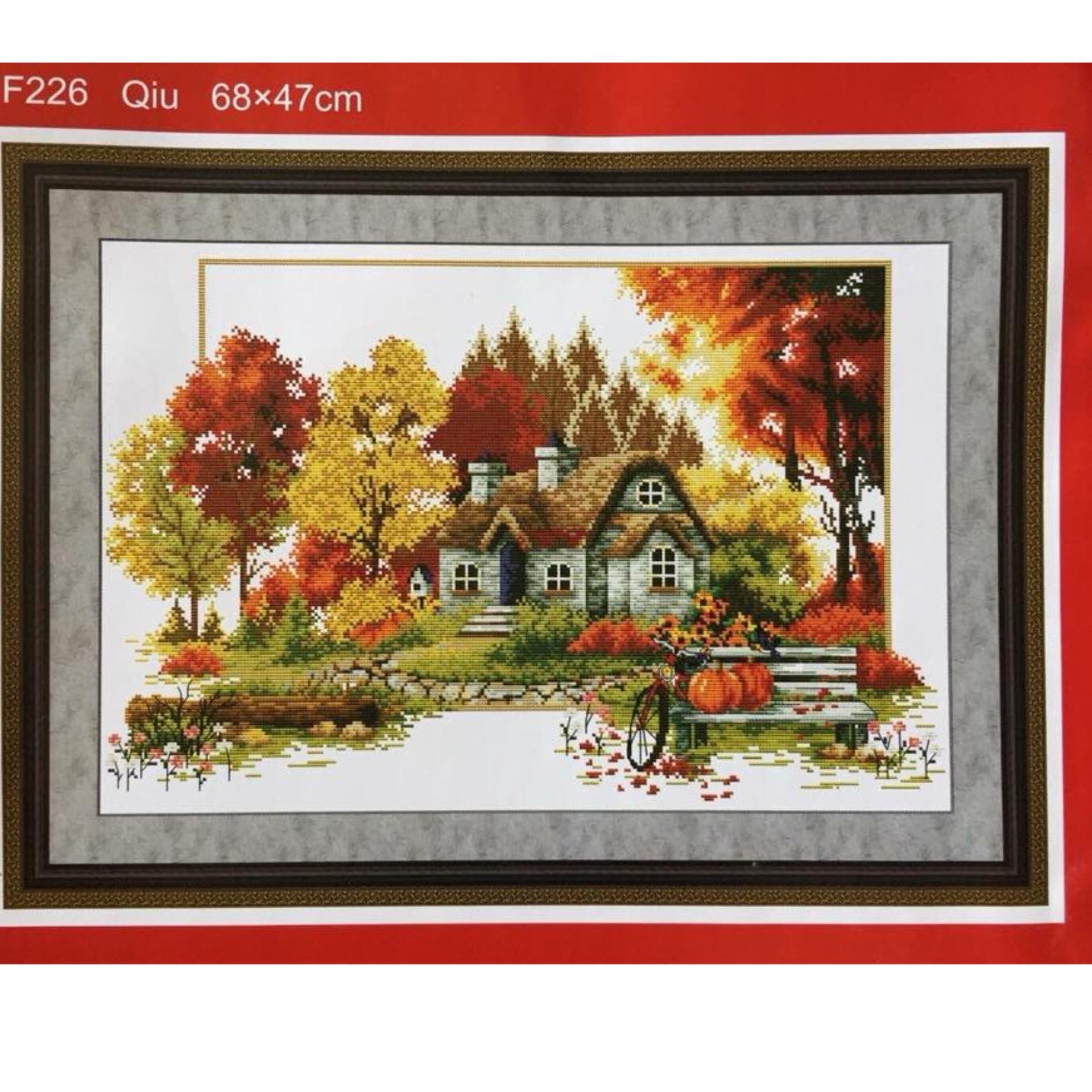 Tranh thêu chữ thập cao cấp ngôi nhà DLH-YA552-NgocThinhShop