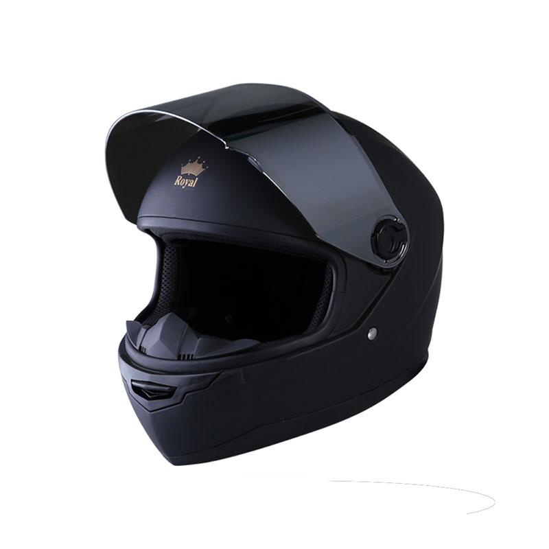 [HCM]NÓN BẢO HIỂM ROYAL M136 ĐEN NHÁM (KÍNH GƯƠNG)