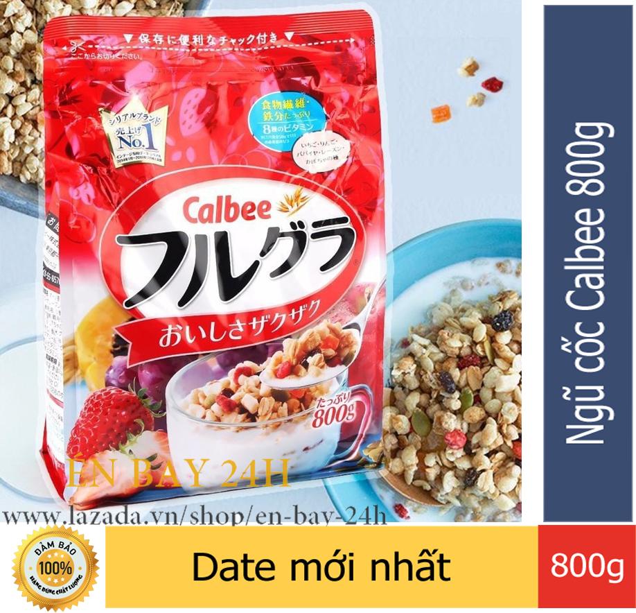 Ngũ cốc Calbee 800g hàng Nhật nội địa Vị tổng hợp Date mới