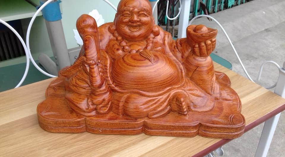 Tượng Di lặc bằng gỗ Hương 40cm