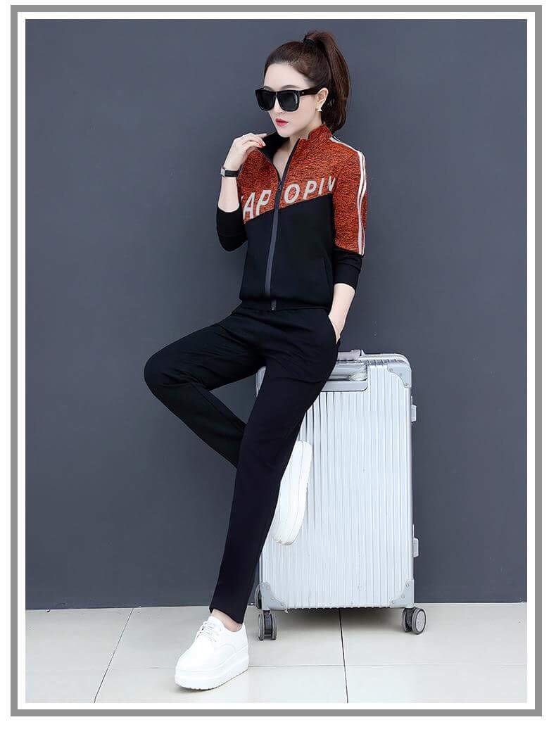 Bộ đồ thể thao thu đông cao cấp khóa kéo