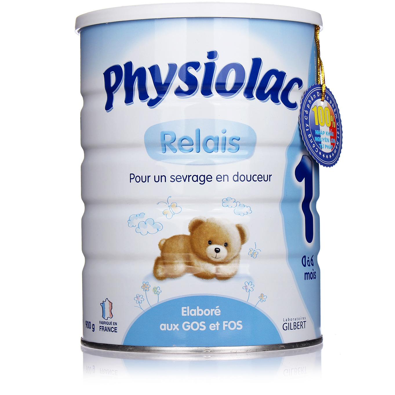 Sữa Physiolac Relais số 1 900g (dành cho trẻ từ 0 - 6 tháng) (hộp thiếc)