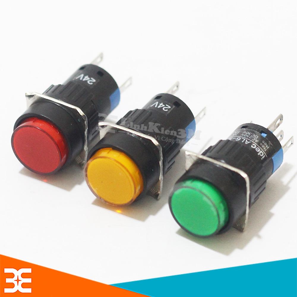 Nút Nhấn Đề 20mm-24VDC AL6- M Nhấn Nhả Có Đèn