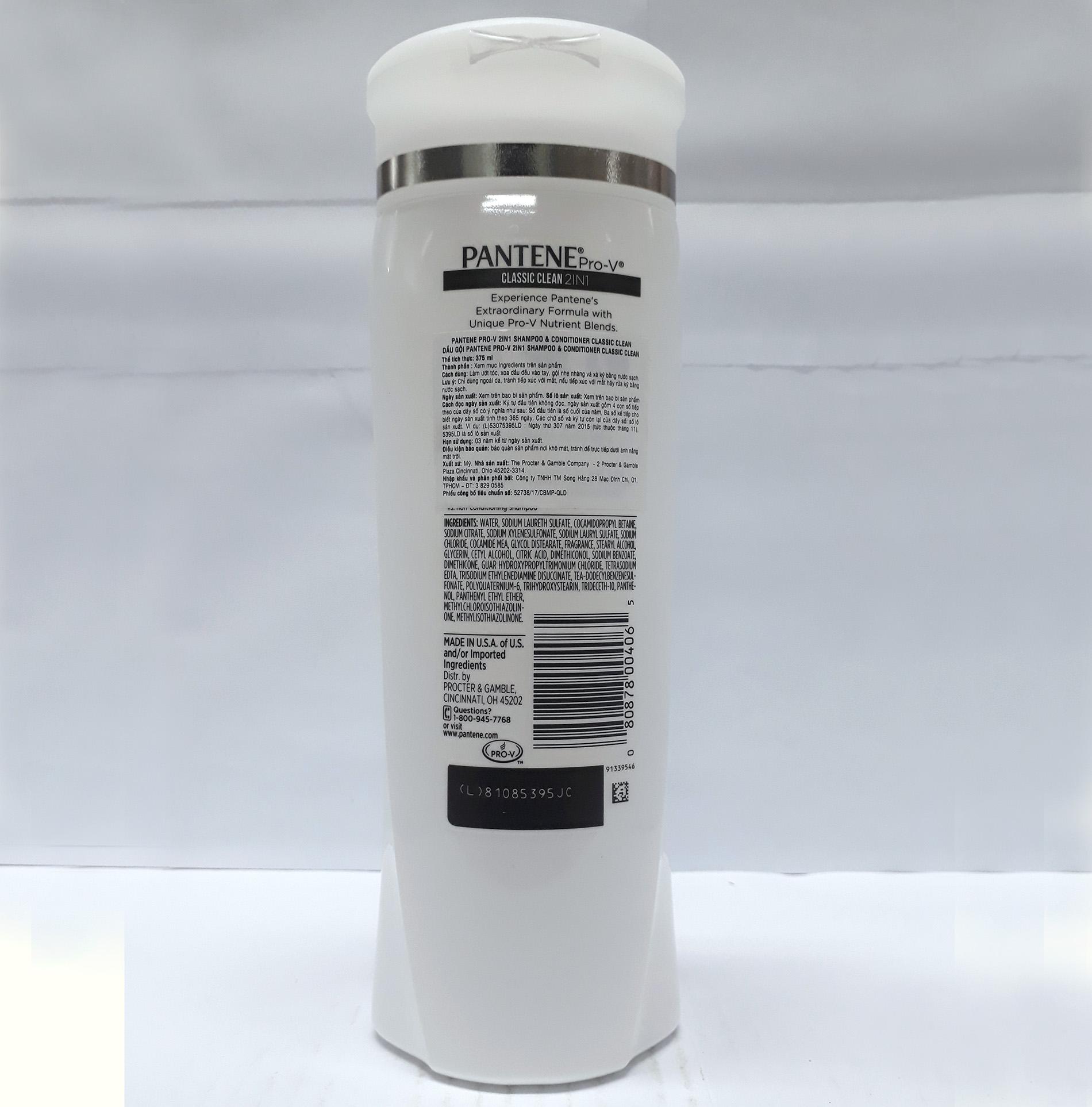 Dầu gội Pantene Clacssic Clean 2in1 375ml