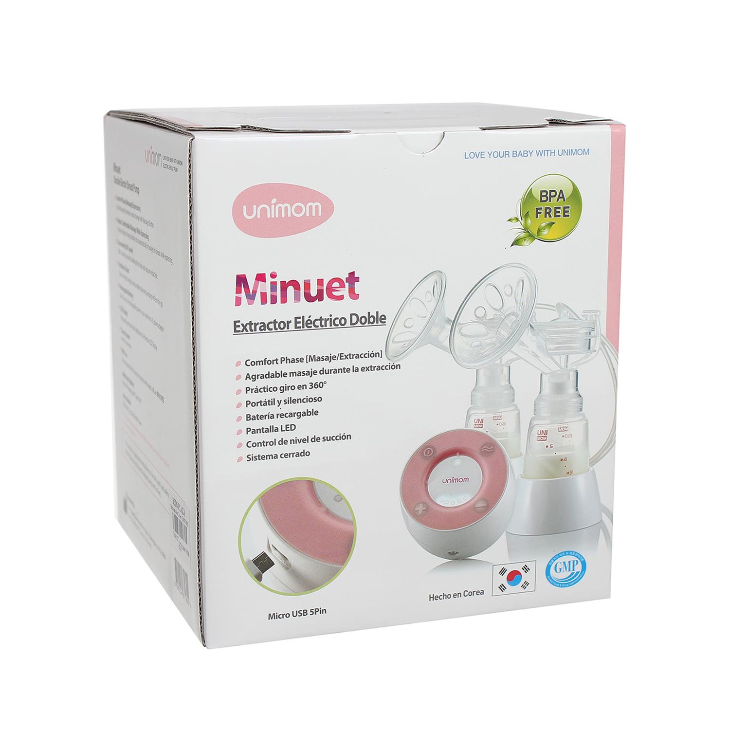 [HCM]Máy hút sữa điện đôi không BPA MINUET UM871692 (Có Pin xạc)