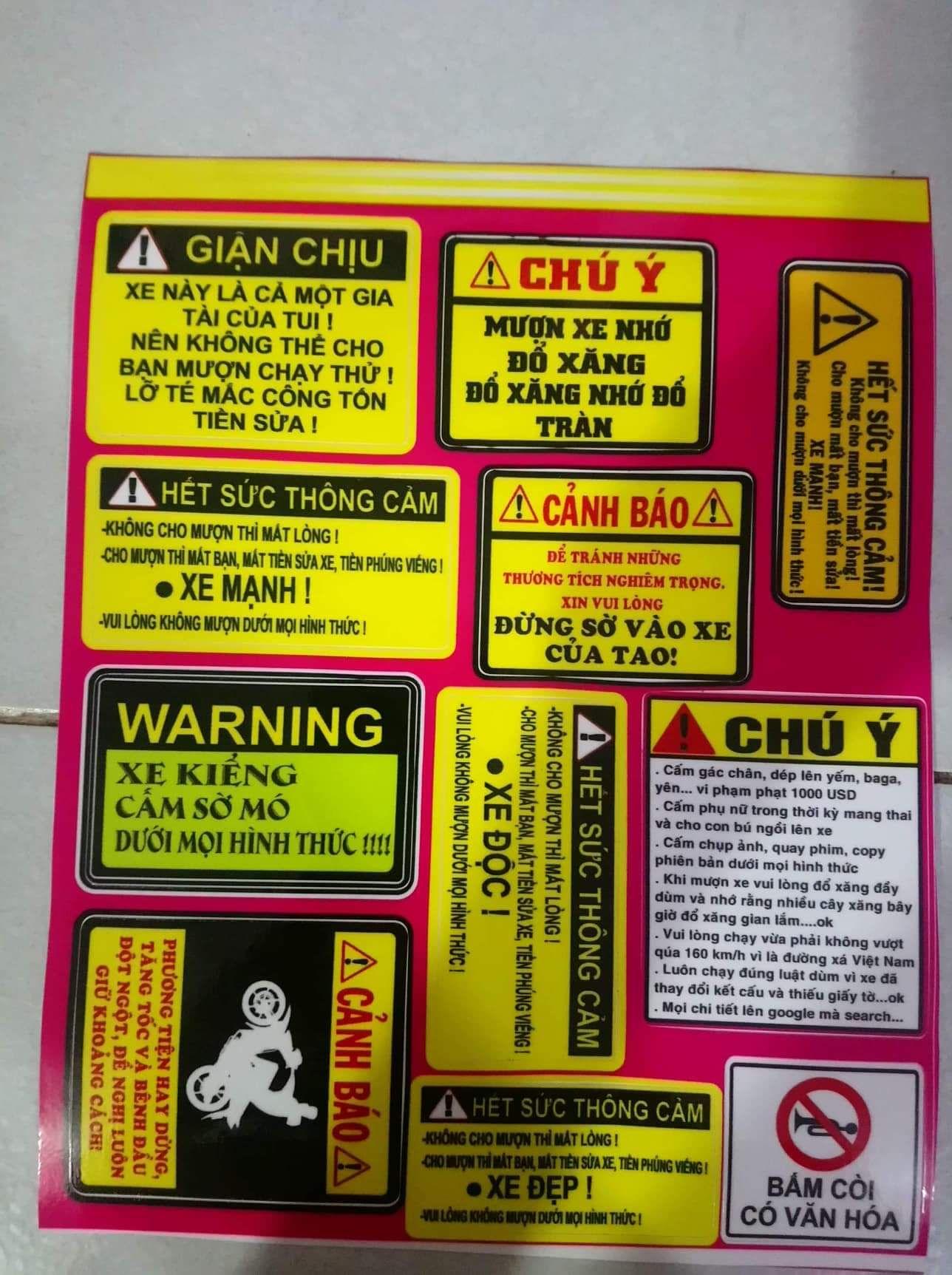 Tem tấm logo cảnh báo
