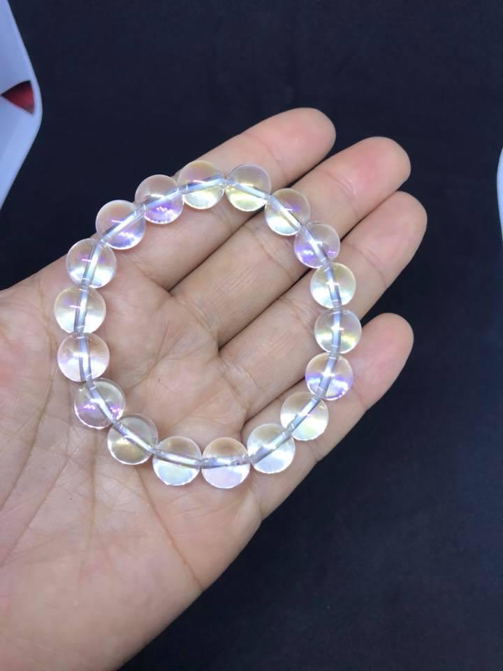 Vòng tay phong thủy đá thạch anh trắng 10ly