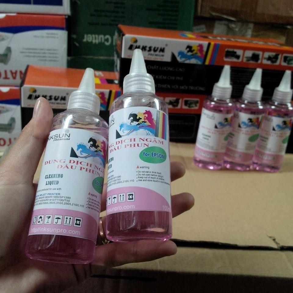 Combo 2 chai dung dịch ngâm đầu phun 100ml inksun màu hồng