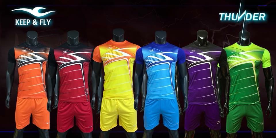 Bộ quần áo bóng đá cao cấp KEEP & FLY Thunder Tím