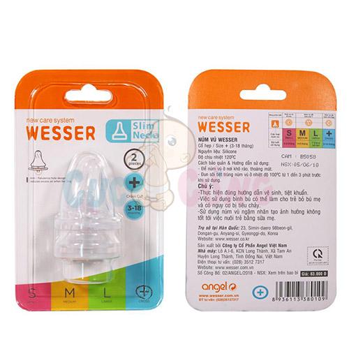 Ty bình sữa Wesser cổ thường size + - 2 cái/vỹ - ty thay binh sua